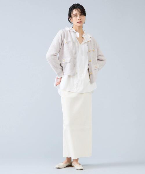 Liesse（リエス）の「ニットジャケット（カーディガン/ボレロ・レディース・アイボリー/ネイビー・FREE）」の20枚目の写真