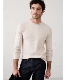 BANANA REPUBLIC FACTORY STORE スタンダードフィット ミニリブ クルーネックTシャツ 長袖ロンT