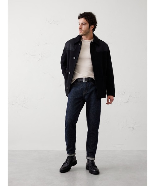 BANANA REPUBLIC FACTORY STORE(バナナリパブリック ファクトリーストア)の「BANANA REPUBLIC FACTORY STORE スタンダードフィット ミニリブ クルーネックTシャツ 長袖ロンT(Tシャツ/カットソー・メンズ・ネイビー/ブラウン/ナチュラル/グレー・M/S/XL/L)」の7枚目の写真