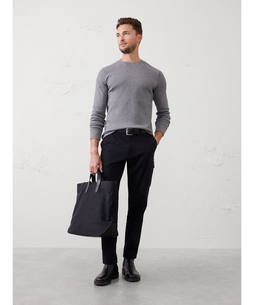 BANANA REPUBLIC FACTORY STORE(バナナリパブリック ファクトリーストア)の「BANANA REPUBLIC FACTORY STORE スタンダードフィット ミニリブ クルーネックTシャツ 長袖ロンT(Tシャツ/カットソー・メンズ・ネイビー/ブラウン/ナチュラル/グレー・M/S/XL/L)」の9枚目の写真
