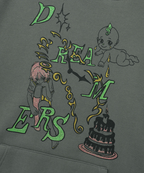 NICE GHOST CLUB(ナイスゴーストクラブ)の「DREAMERS HOODIE_CHARCOAL(NG2EFUM404A)(パーカー・レディース・その他・M/L/S)」の4枚目の写真