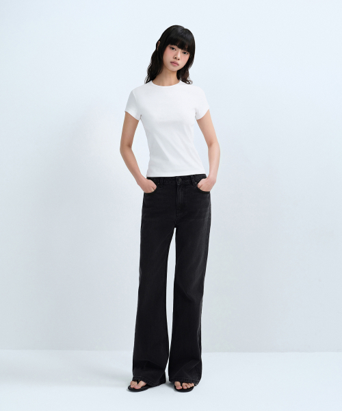MUSINSA STANDARD WOMAN（ムシンサスタンダードウーマン）の「ウィメンズスリムクルーネックTシャツ[ホワイト]（Tシャツ/カットソー・レディース・その他・LARGE/MEDIUM/SMALL/X-SMALL/X-LARGE）」の3枚目の写真