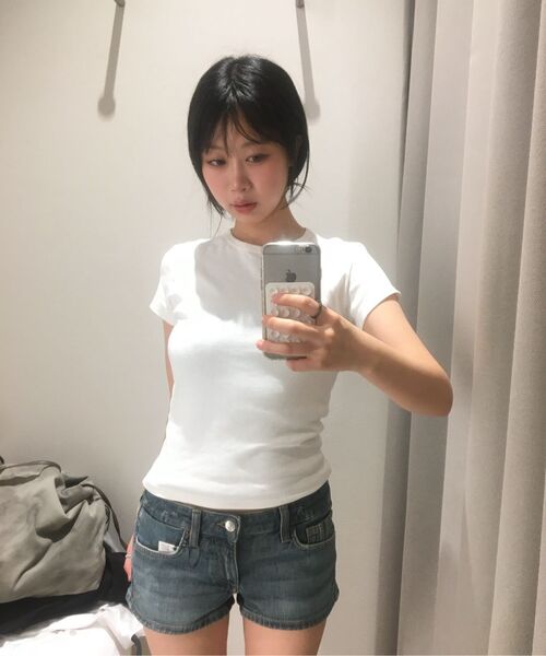MUSINSA STANDARD WOMAN（ムシンサスタンダードウーマン）の「ウィメンズスリムクルーネックTシャツ[ホワイト]（Tシャツ/カットソー・レディース・その他・LARGE/MEDIUM/SMALL/X-SMALL/X-LARGE）」の15枚目の写真