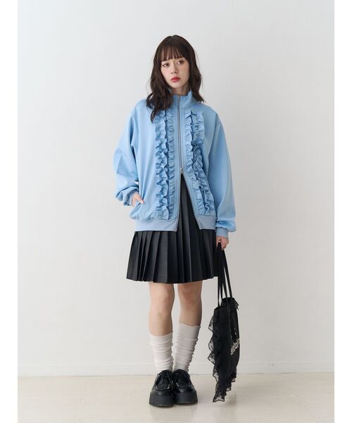 jouetie（ジュエティ）の「ルーズフリルトラックジャケット【セットアップ対応】（ジャージ・レディース・ブルー/ブラック/アイボリー・MEDIUM）」の20枚目の写真