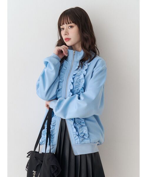 jouetie（ジュエティ）の「ルーズフリルトラックジャケット【セットアップ対応】（ジャージ・レディース・ブルー/ブラック/アイボリー・MEDIUM）」の17枚目の写真