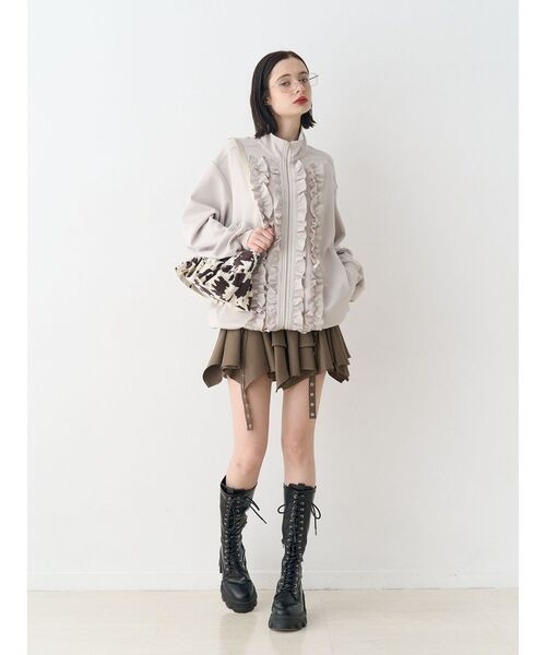 jouetie（ジュエティ）の「ルーズフリルトラックジャケット【セットアップ対応】（ジャージ・レディース・ブルー/ブラック/アイボリー・MEDIUM）」の9枚目の写真