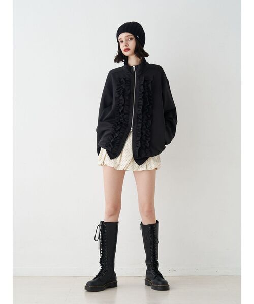 jouetie（ジュエティ）の「ルーズフリルトラックジャケット【セットアップ対応】（ジャージ・レディース・ブルー/ブラック/アイボリー・MEDIUM）」の14枚目の写真