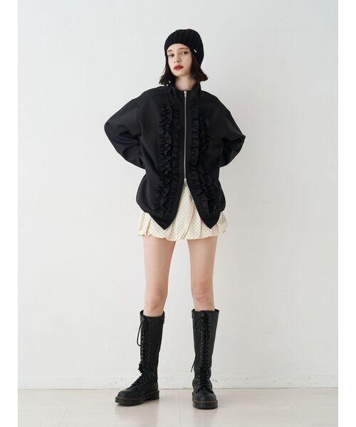 jouetie（ジュエティ）の「ルーズフリルトラックジャケット【セットアップ対応】（ジャージ・レディース・ブルー/ブラック/アイボリー・MEDIUM）」の13枚目の写真