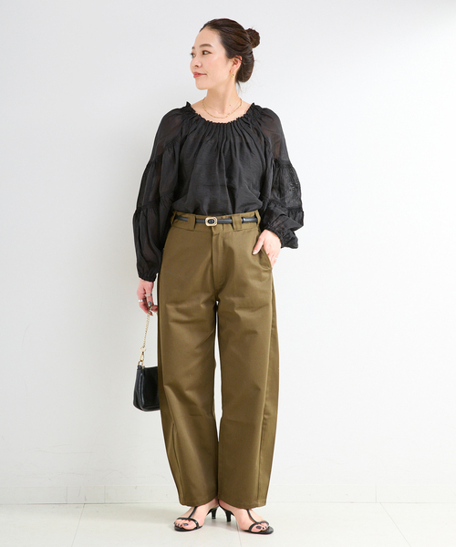 B.C STOCK(ベーセーストック)の「《追加》手洗い可 / シアリネンウィングブラウス(シャツ/ブラウス・レディース・ブラック/カーキ/ホワイト・FREE)」の11枚目の写真