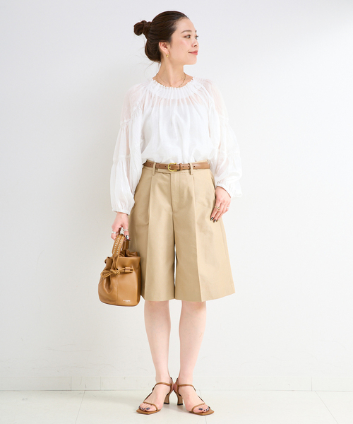 B.C STOCK(ベーセーストック)の「《追加》手洗い可 / シアリネンウィングブラウス(シャツ/ブラウス・レディース・ブラック/カーキ/ホワイト・FREE)」の17枚目の写真