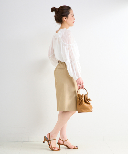 B.C STOCK(ベーセーストック)の「《追加》手洗い可 / シアリネンウィングブラウス(シャツ/ブラウス・レディース・ブラック/カーキ/ホワイト・FREE)」の18枚目の写真