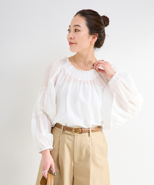 B.C STOCK(ベーセーストック)の「《追加》手洗い可 / シアリネンウィングブラウス(シャツ/ブラウス・レディース・ブラック/カーキ/ホワイト・FREE)」の20枚目の写真