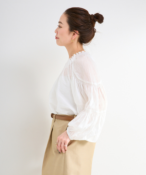 B.C STOCK(ベーセーストック)の「《追加》手洗い可 / シアリネンウィングブラウス(シャツ/ブラウス・レディース・ブラック/カーキ/ホワイト・FREE)」の21枚目の写真