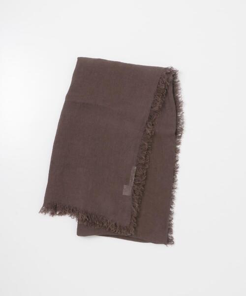 RODE SKO(ロデスコ)の「ASAUCE MELER フランダース産リネンガーゼストール(ストール/ショール・レディース・ダークブラウン/グレー系その他・ONE)」の3枚目の写真