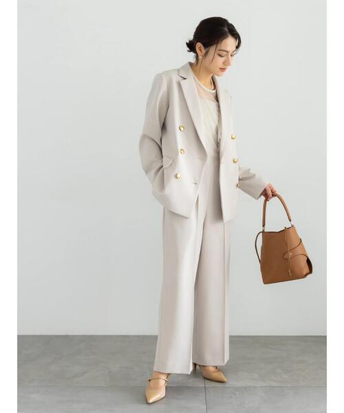 Te chichi（テチチ）の「【セレモニーアイテム】2タックベアオールインワン（セットアップ可）（サロペット/オーバーオール・レディース・ネイビー/ベージュ・F）」の5枚目の写真