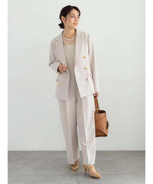 Te chichi（テチチ）の「【セレモニーアイテム】2タックベアオールインワン（セットアップ可）（サロペット/オーバーオール・レディース・ネイビー/ベージュ・F）」の6枚目の写真