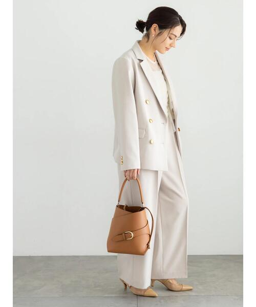 Te chichi（テチチ）の「【セレモニーアイテム】2タックベアオールインワン（セットアップ可）（サロペット/オーバーオール・レディース・ネイビー/ベージュ・F）」の10枚目の写真