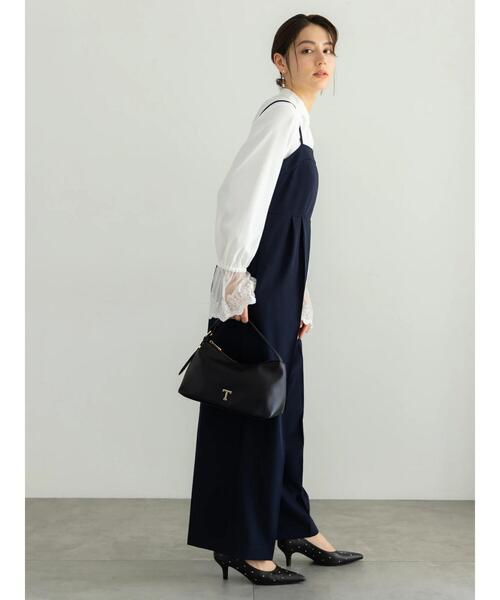 Te chichi（テチチ）の「【セレモニーアイテム】2タックベアオールインワン（セットアップ可）（サロペット/オーバーオール・レディース・ネイビー/ベージュ・F）」の12枚目の写真