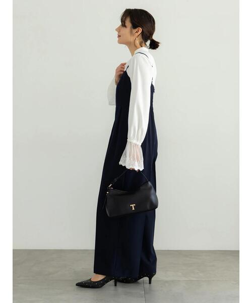 Te chichi（テチチ）の「【セレモニーアイテム】2タックベアオールインワン（セットアップ可）（サロペット/オーバーオール・レディース・ネイビー/ベージュ・F）」の13枚目の写真