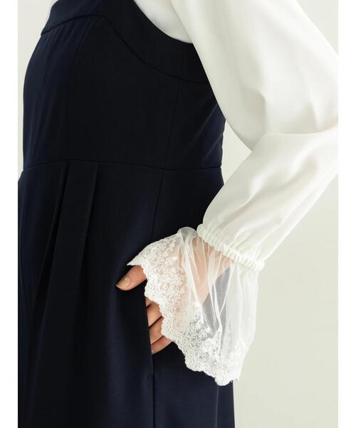 Te chichi（テチチ）の「【セレモニーアイテム】2タックベアオールインワン（セットアップ可）（サロペット/オーバーオール・レディース・ネイビー/ベージュ・F）」の15枚目の写真