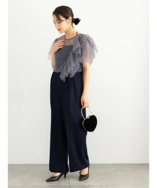 Te chichi（テチチ）の「【セレモニーアイテム】2タックベアオールインワン（セットアップ可）（サロペット/オーバーオール・レディース・ネイビー/ベージュ・F）」の16枚目の写真