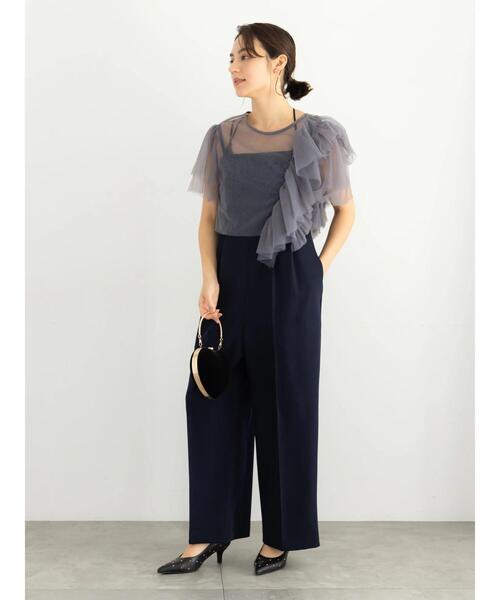 Te chichi（テチチ）の「【セレモニーアイテム】2タックベアオールインワン（セットアップ可）（サロペット/オーバーオール・レディース・ネイビー/ベージュ・F）」の17枚目の写真