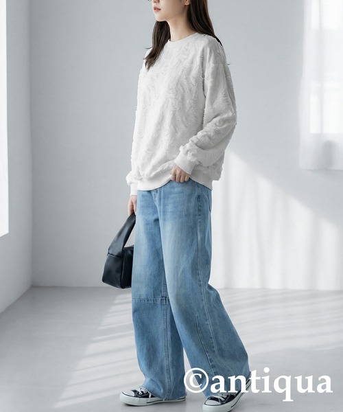 antiqua(アンティカ)の「ダメージ風 トップス(Tシャツ/カットソー・レディース・ブラック/ホワイト/ダークグレー・ONESIZE)」の5枚目の写真