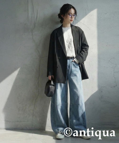 antiqua(アンティカ)の「ダメージ風 トップス(Tシャツ/カットソー・レディース・ブラック/ホワイト/ダークグレー・ONESIZE)」の7枚目の写真