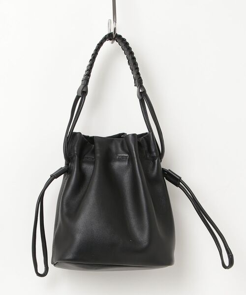 YArKA（ヤーカ）の「【YArKA/ヤーカ】real leather flat braided handle drawstring shoulder bag [bdbd6] / フラット編ハンドル巾着バッグ（ショルダーバッグ・レディース・ブラック・FREE）」の19枚目の写真