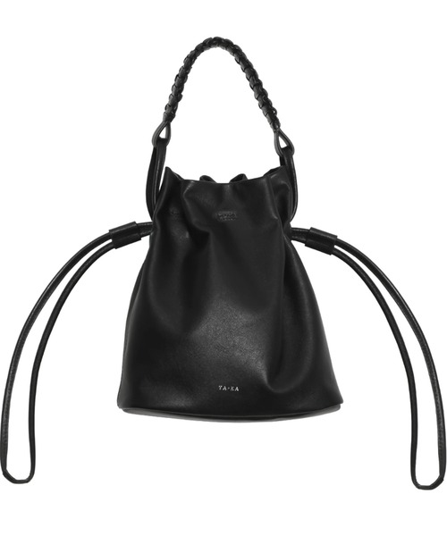 YArKA（ヤーカ）の「【YArKA/ヤーカ】real leather flat braided handle drawstring shoulder bag [bdbd6] / フラット編ハンドル巾着バッグ（ショルダーバッグ・レディース・ブラック・FREE）」の7枚目の写真