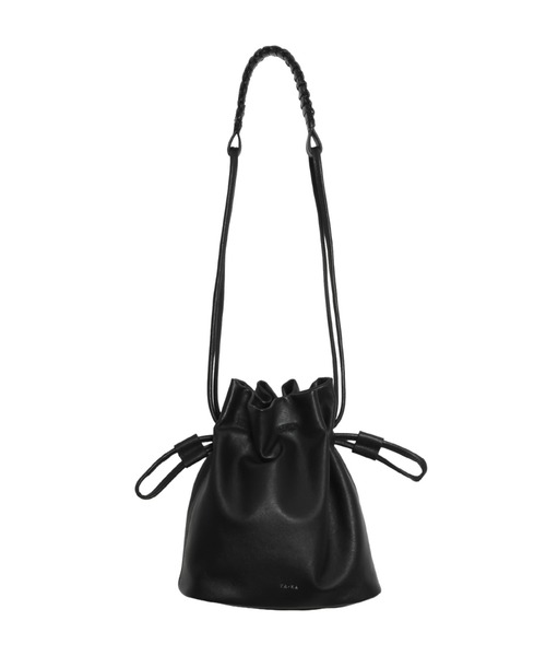 YArKA（ヤーカ）の「【YArKA/ヤーカ】real leather flat braided handle drawstring shoulder bag [bdbd6] / フラット編ハンドル巾着バッグ（ショルダーバッグ・レディース・ブラック・FREE）」の8枚目の写真