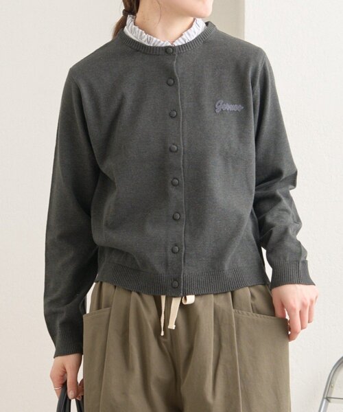 GEVACO（ゲバコ）の「【GEVACO】襟ドッキングニットカーディガン（カーディガン/ボレロ・レディース・ピンク/アイボリー/チャコールグレー・ONE SIZE）」の3枚目の写真