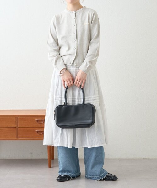 GEVACO（ゲバコ）の「【GEVACO】襟ドッキングニットカーディガン（カーディガン/ボレロ・レディース・ピンク/アイボリー/チャコールグレー・ONE SIZE）」の5枚目の写真