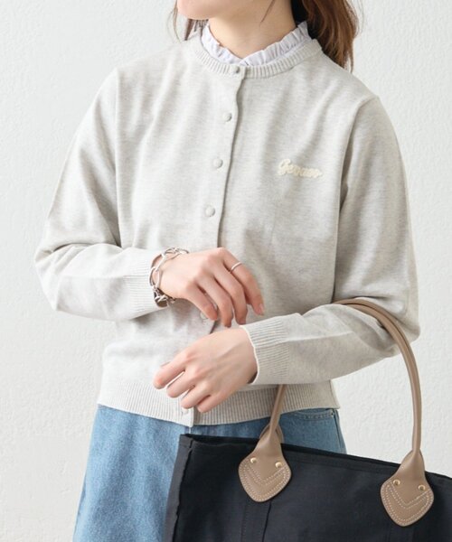 GEVACO（ゲバコ）の「【GEVACO】襟ドッキングニットカーディガン（カーディガン/ボレロ・レディース・ピンク/アイボリー/チャコールグレー・ONE SIZE）」の7枚目の写真