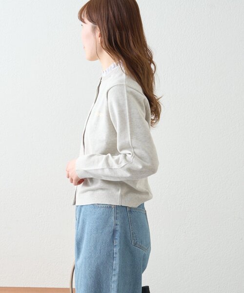 GEVACO（ゲバコ）の「【GEVACO】襟ドッキングニットカーディガン（カーディガン/ボレロ・レディース・ピンク/アイボリー/チャコールグレー・ONE SIZE）」の9枚目の写真