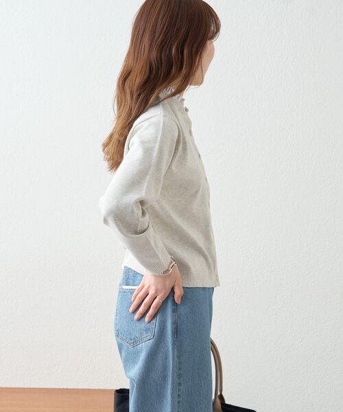 GEVACO（ゲバコ）の「【GEVACO】襟ドッキングニットカーディガン（カーディガン/ボレロ・レディース・ピンク/アイボリー/チャコールグレー・ONE SIZE）」の10枚目の写真