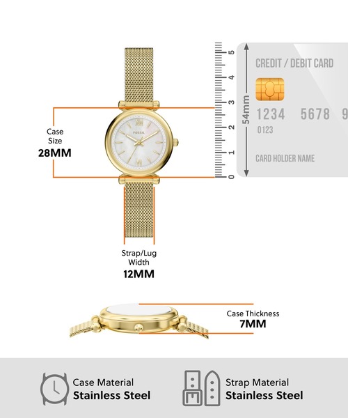 FOSSIL（フォッシル）の「フォッシル 腕時計 レディース アナログ ステンレス ES5462（アナログ腕時計・レディース・ゴールド・FREE）」の5枚目の写真