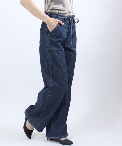 SOMETHING(サムシング)の「SOMETHING(サムシング)SUMMER BAKER WIDE/サマーベイカーワイドデニムパンツ/COOL 涼感 抗菌防臭/LISA WIDE(デニムパンツ・レディース・ライトブルー/チャコールグレー/ダークブルー/アイボリー・S/M/L)」の20枚目の写真