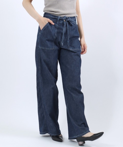 SOMETHING(サムシング)の「SOMETHING(サムシング)SUMMER BAKER WIDE/サマーベイカーワイドデニムパンツ/COOL 涼感 抗菌防臭/LISA WIDE(デニムパンツ・レディース・ライトブルー/チャコールグレー/ダークブルー/アイボリー・S/M/L)」の21枚目の写真