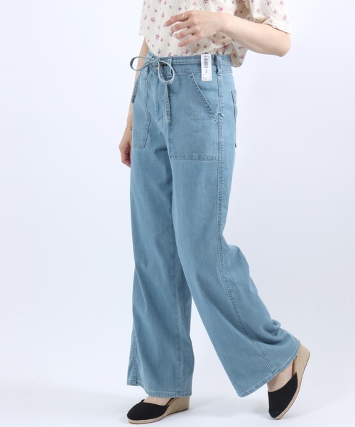 SOMETHING(サムシング)の「SOMETHING(サムシング)SUMMER BAKER WIDE/サマーベイカーワイドデニムパンツ/COOL 涼感 抗菌防臭/LISA WIDE(デニムパンツ・レディース・ライトブルー/チャコールグレー/ダークブルー/アイボリー・S/M/L)」の17枚目の写真