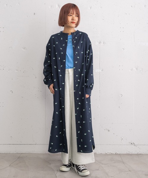 POU DOU DOU（プードゥドゥ）の「クローバープリントシャツワンピース（ワンピース・レディース・ネイビー/キナリ・3）」の14枚目の写真