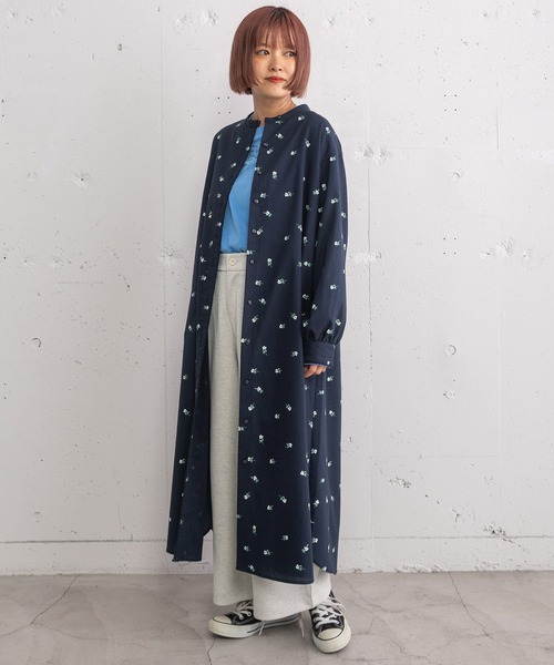 POU DOU DOU（プードゥドゥ）の「クローバープリントシャツワンピース（ワンピース・レディース・ネイビー/キナリ・3）」の16枚目の写真