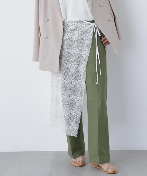 NATURAL BEAUTY BASIC（ナチュラルビューティーベーシック）の「◇レーシータブリエ/ラップ/巻きスカート（スカート・レディース・ホワイト・FREE）」の4枚目の写真