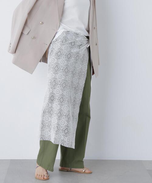 NATURAL BEAUTY BASIC（ナチュラルビューティーベーシック）の「◇レーシータブリエ/ラップ/巻きスカート（スカート・レディース・ホワイト・FREE）」の6枚目の写真