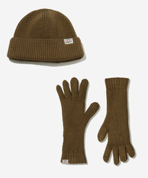 OUTSTANDING（アウトスタンディング）の「[SET]SOLID KNIT WATCH CAP/FINGER HOLE GLOVES_KHAKI（ニットキャップ/ビーニー）」