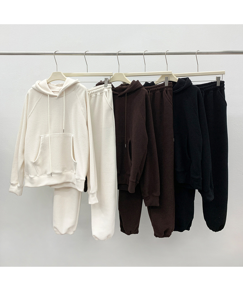 VASCARA（バスカラ）の「[SET] [Napping] Raglan Hoodie+Pants Set Up (3colors)（パーカー・レディース・アイボリー/ブラック/ブラウン・FREE）」の3枚目の写真
