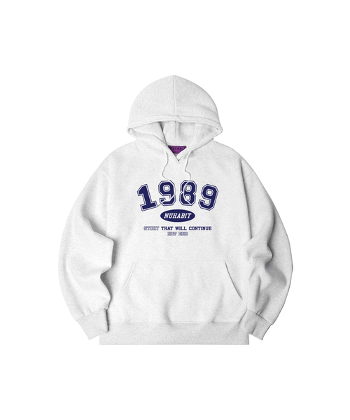 NUHABIT(ニューハビット)の「N/H NEW 1989 オーバーサイズ 裏起毛 フードパーカー (SOH4-3NH1176)(パーカー・メンズ・ライトグレー/ブラック/ネイビー/グレー/アイボリー・MEDIUM/LARGE/X-LARGE)」の4枚目の写真