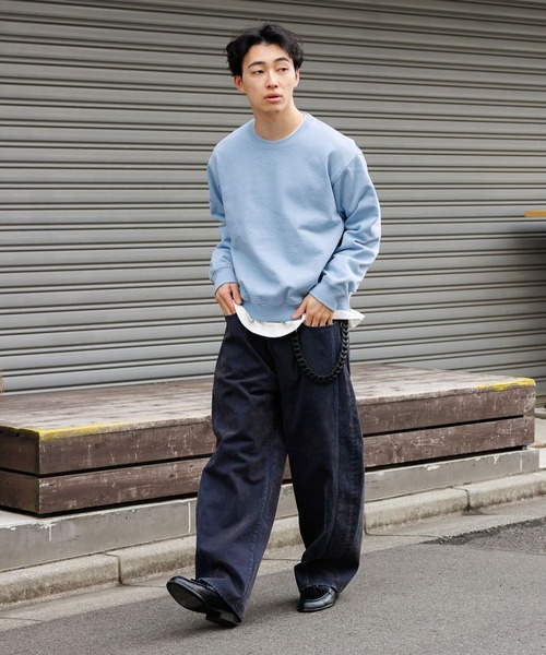 新品タグ付き❣️グッド グリーフCREWNECKNO SLEEVETOP ネイビー セール】【Cross＆Stitch】10オンス ピグメントダイ プルオーバー