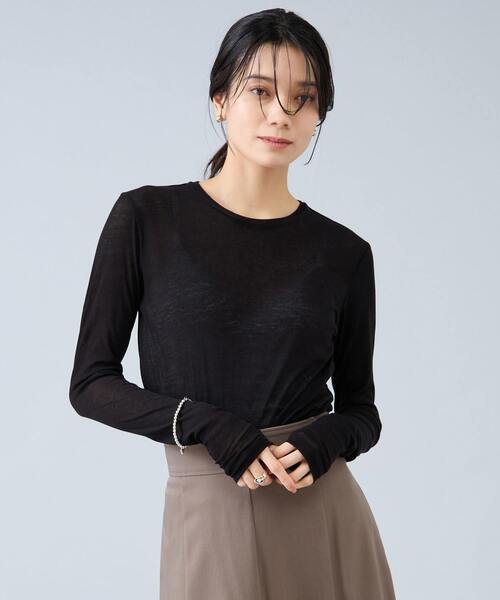 Liesse(リエス)の「シアーロンT(Tシャツ/カットソー・レディース・ホワイト/ブラック/ブルー・FREE)」の21枚目の写真
