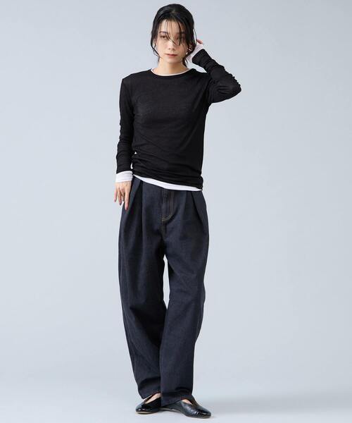 Liesse(リエス)の「シアーロンT(Tシャツ/カットソー・レディース・ホワイト/ブラック/ブルー・FREE)」の14枚目の写真